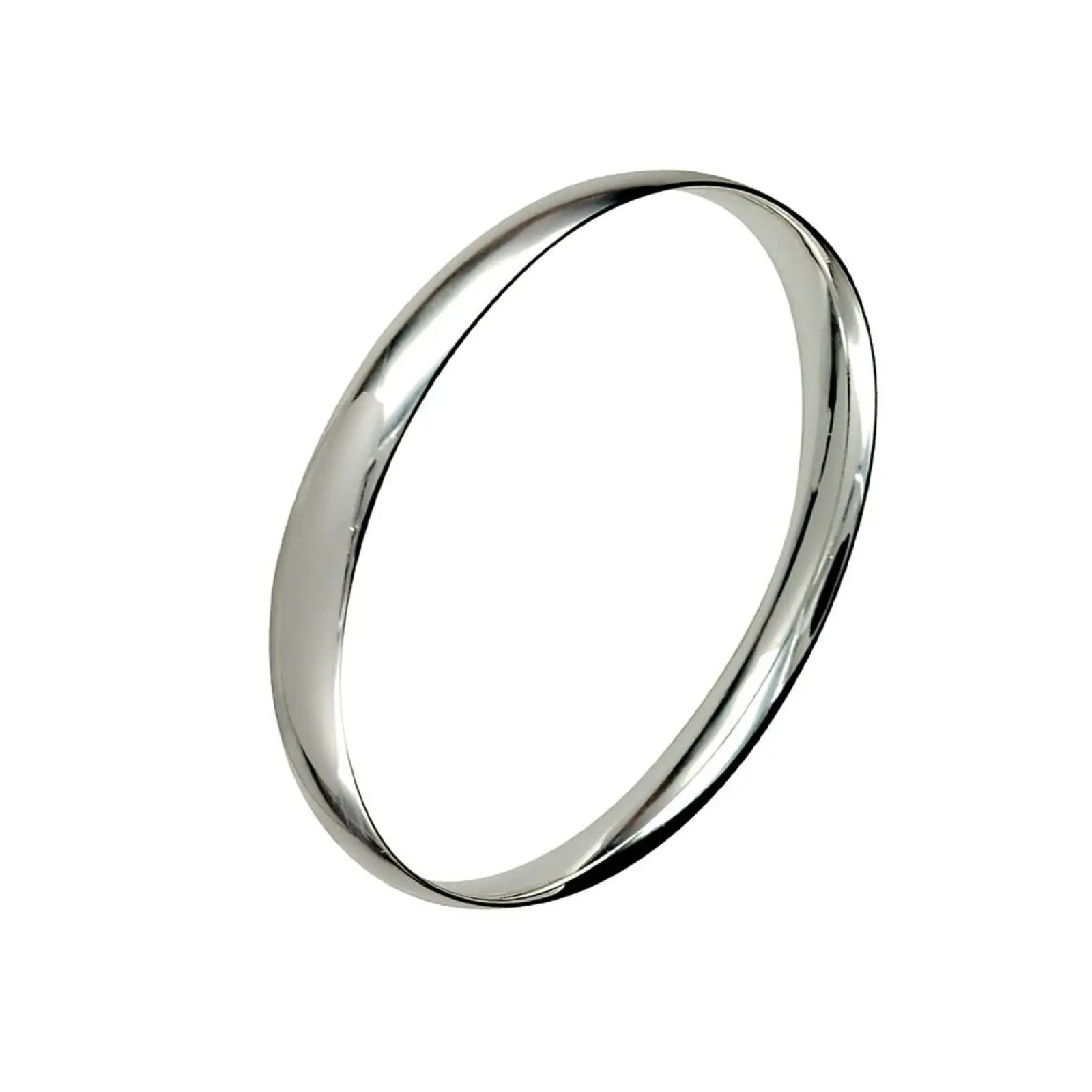 Sterling Silver Oval Solid Bangle