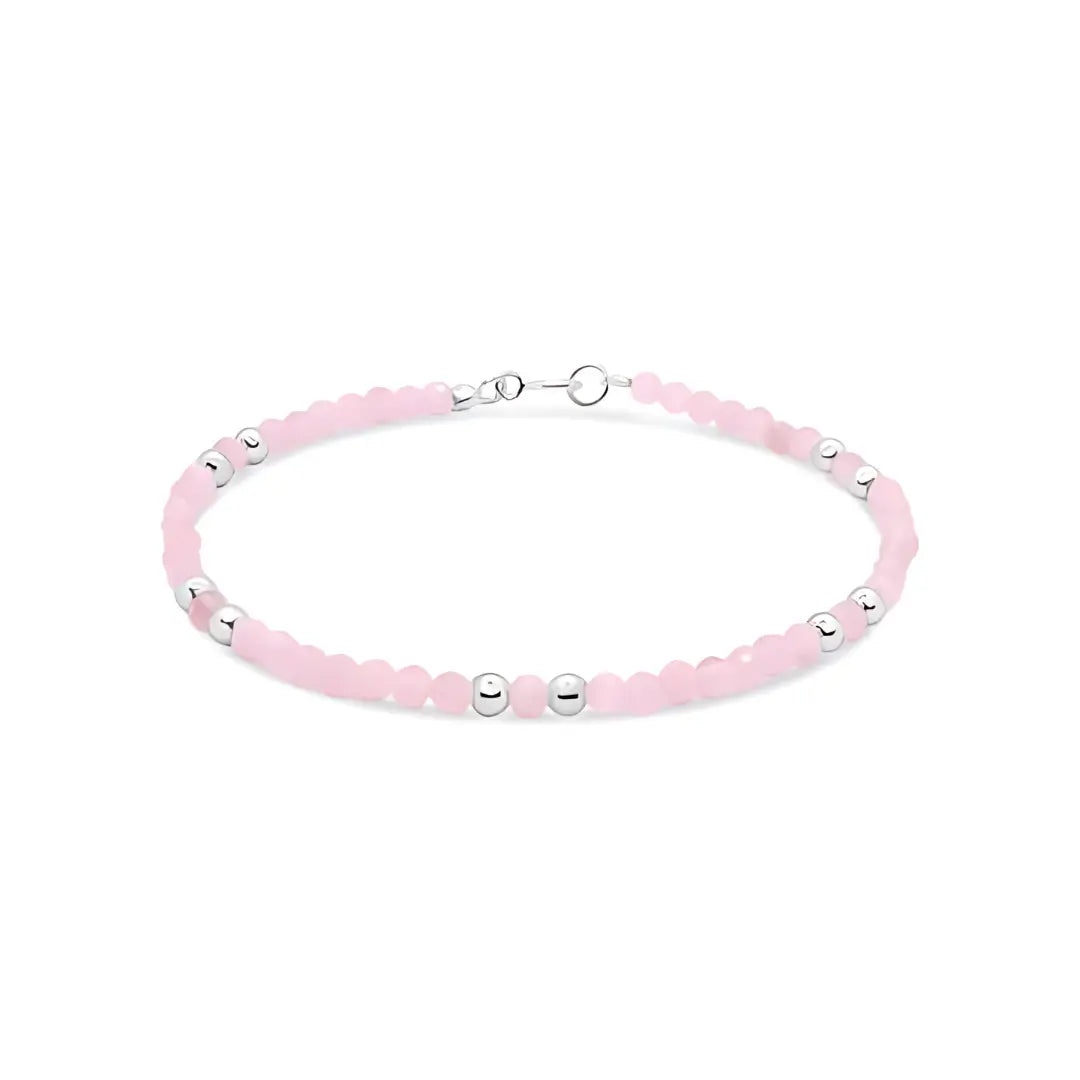 Sterling Silver Rose Quartz Bracelet