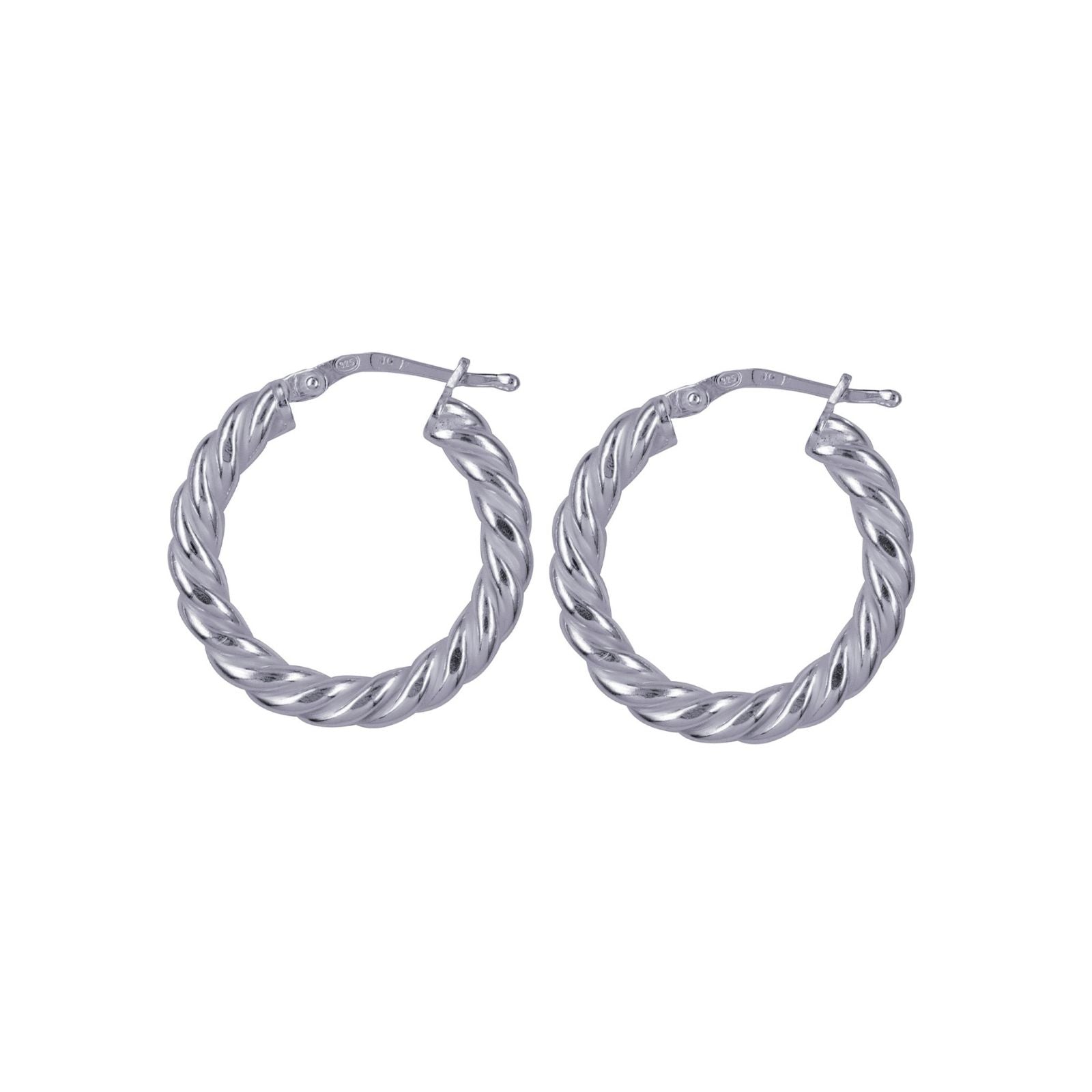 Sterling  Silver Wide Twist Hoop Earrings