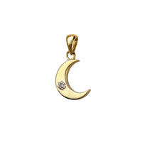 9ct Yellow Gold Diamond Set Moon Pendant