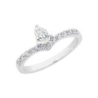 Sterling Silver Cubic Zirconia Ring on V Band