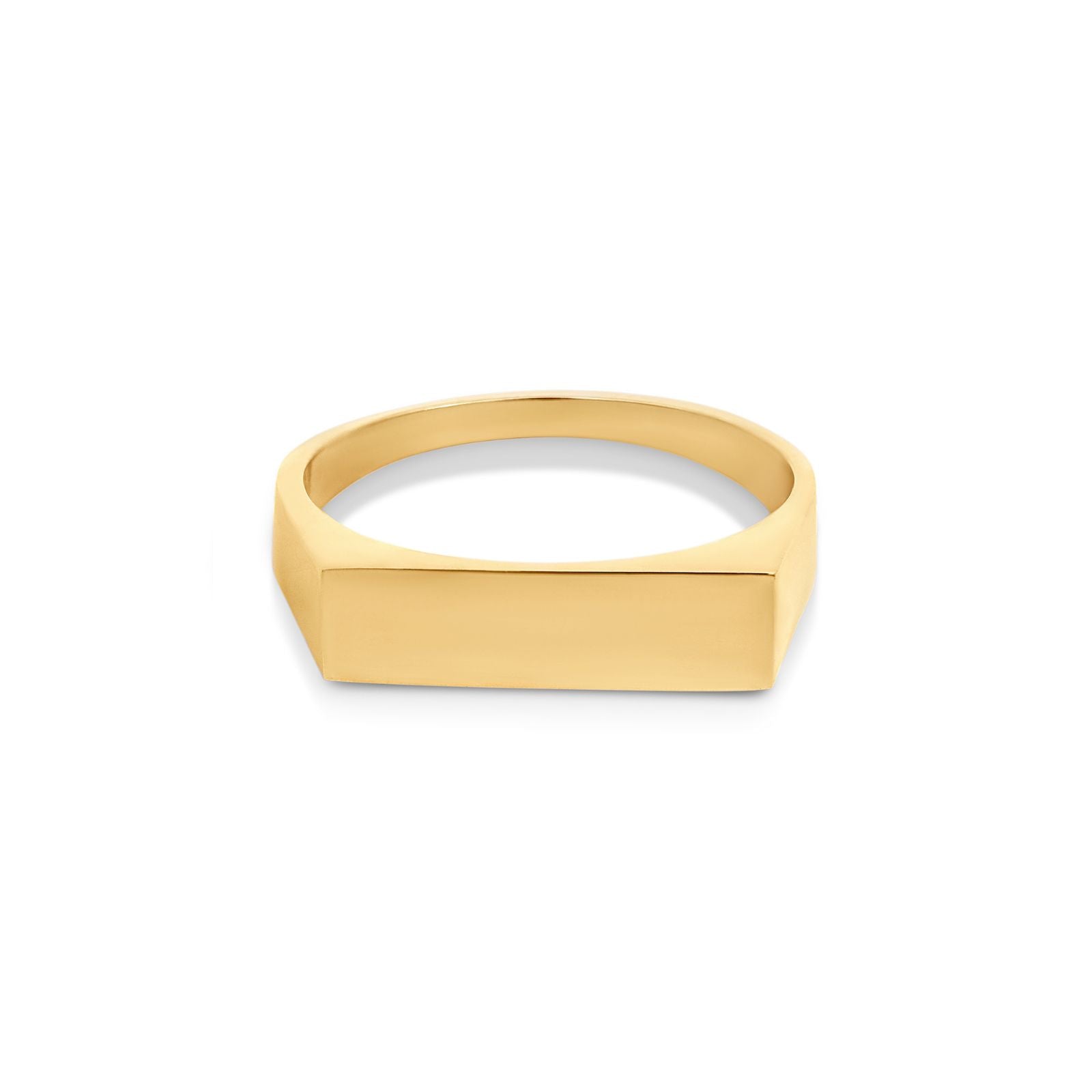 9ct Yellow Gold Hollow Rectangular Signet Engravable Ring
