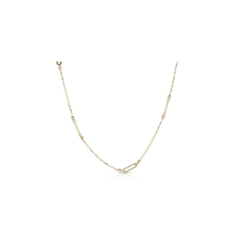9ct Yellow Gold Fancy Cable And Paperclip Necklace