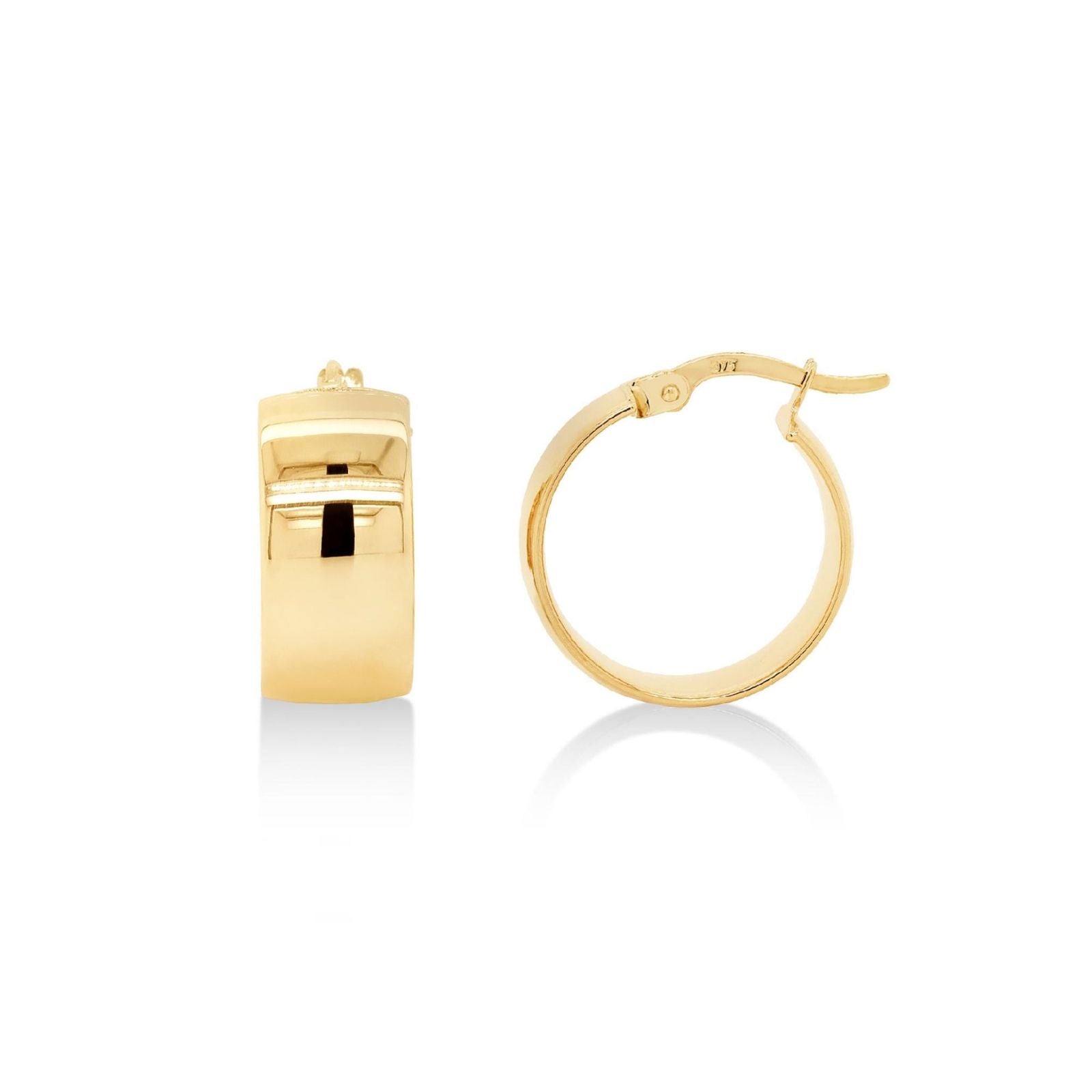 9ct Yellow Gold Wide Hoops