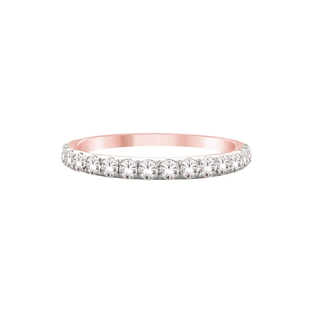 Rose gold and white gold wedding set deals