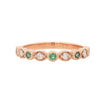 14ct Rose Gold Emerald & Lab Grown Diamond Wedding Ring