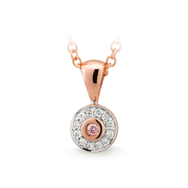 9ct Rose Gold Australian Pink Diamond Cluster Pendant