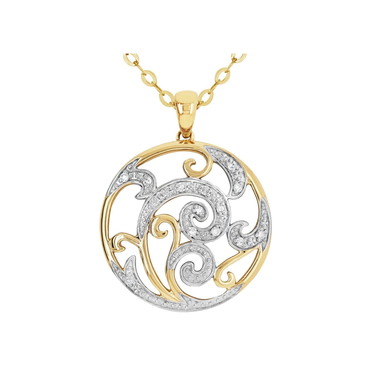 9ct Yellow Gold Diamond Set Pendant