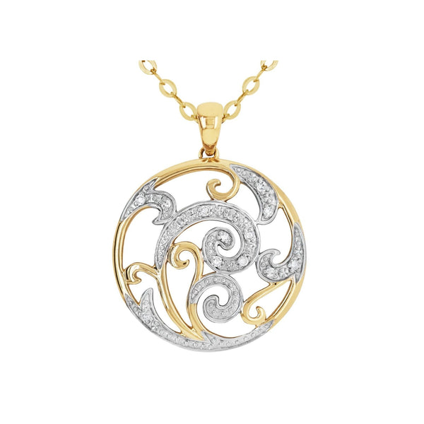 9ct Yellow Gold Diamond Set Pendant