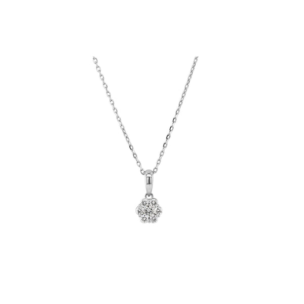 9ct White Gold Diamond Pendant