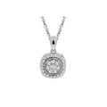 9ct White Gold Diamond Cluster Pendant
