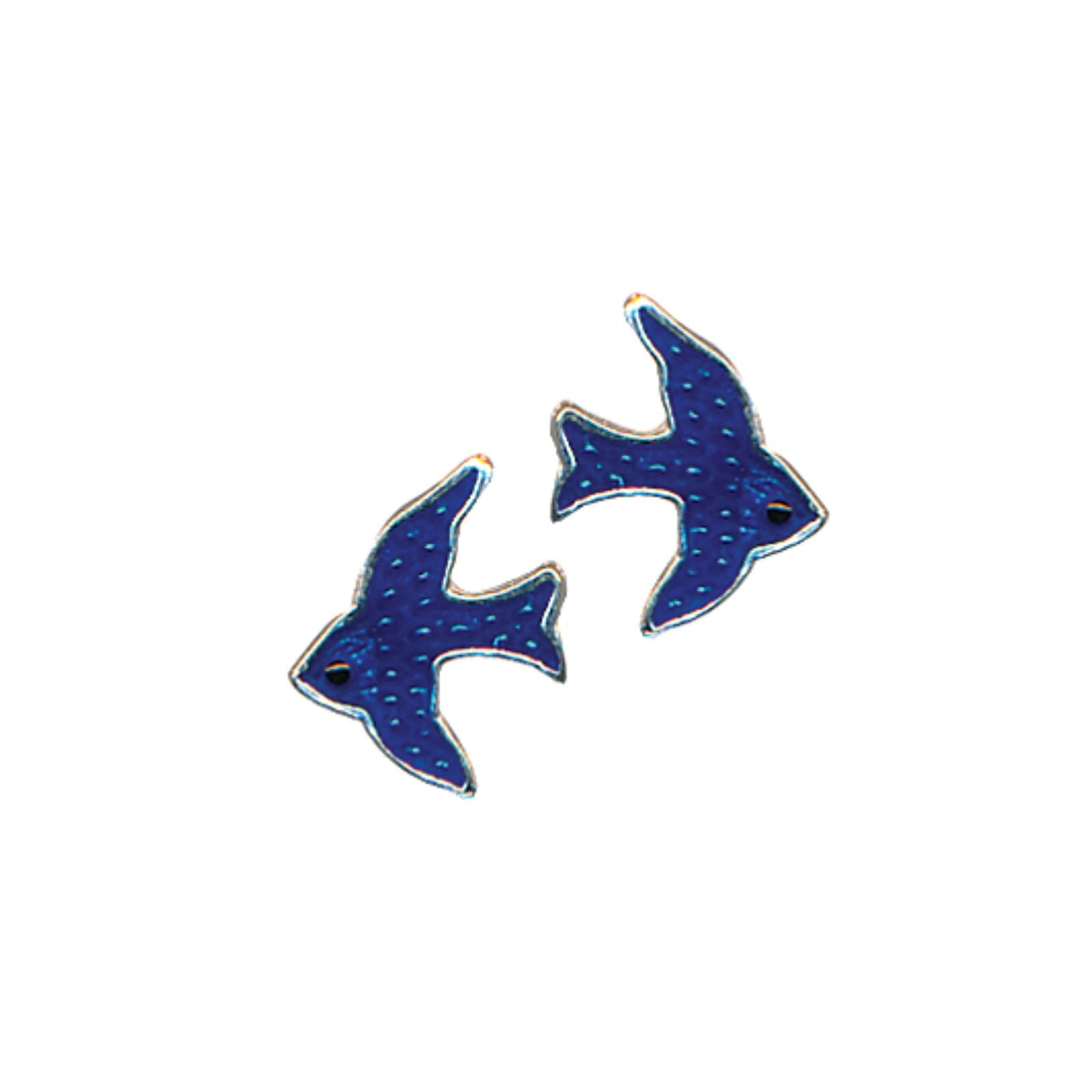 Sterling Silver Large Blue Bird Earrings