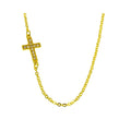 9ct Yellow Gold Necklace With Cubic Zirconia Set Cross