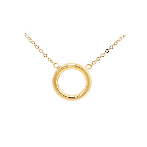 9ct Yellow Gold Open Circle Necklace