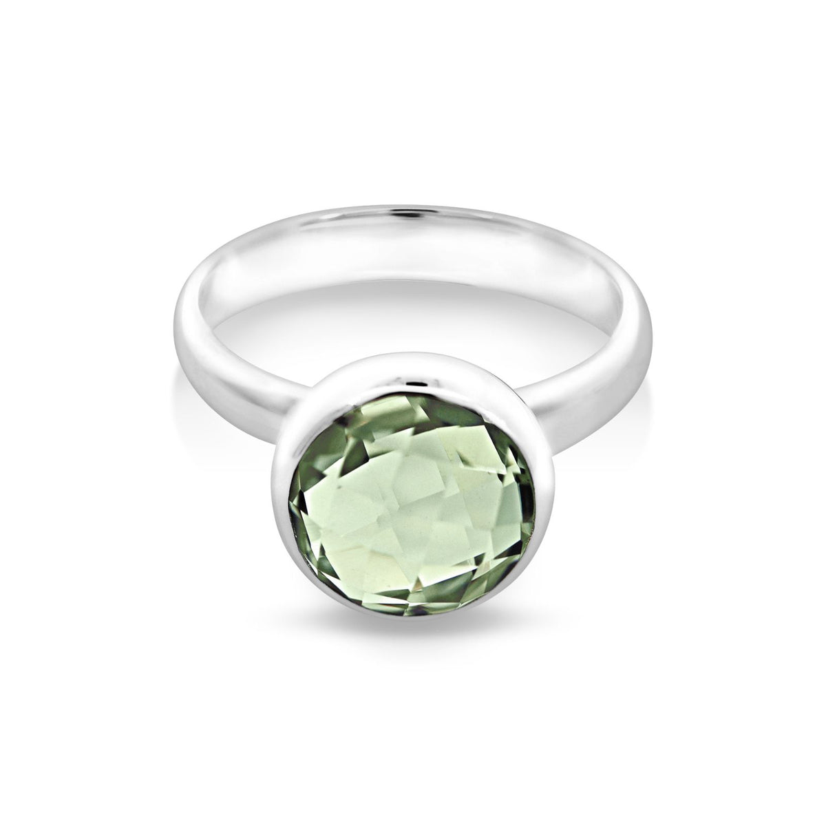 Sterling Silver Green Amethyst Ring