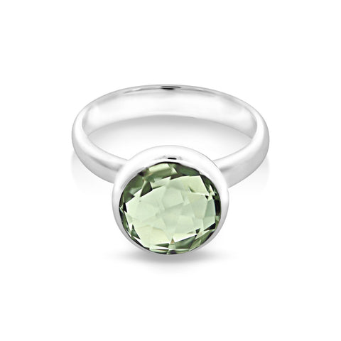 Sterling Silver Green Amethyst Ring