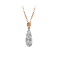 9ct Rose Gold Small Briolette Diamond Pendant