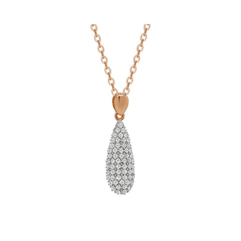 9ct Rose Gold Small Briolette Diamond Pendant