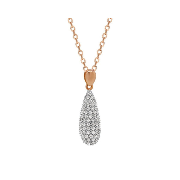 9ct Rose Gold Small Briolette Diamond Pendant