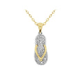 9ct Two Tone Diamond Set Thong Charm
