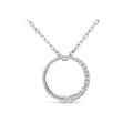 9ct White Gold Claw Set Graduated Diamond Set Circle Pendant