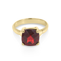 9ct Yellow Gold Cushion Cut Garnet Ring