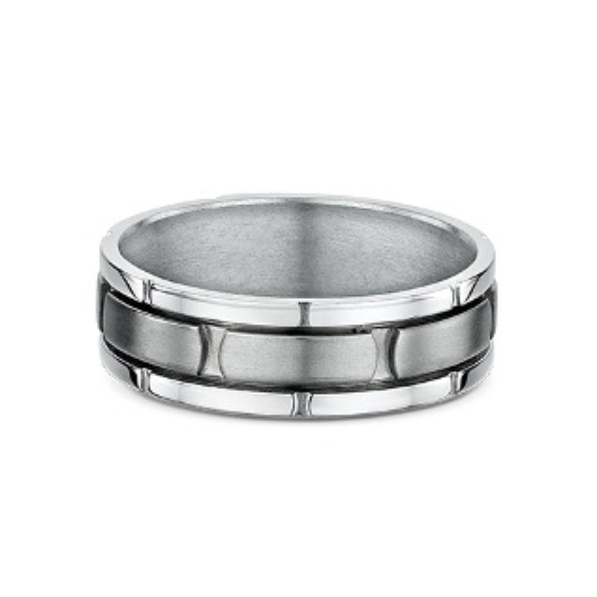 Men's 9ct White Gold & Titanium Wedding