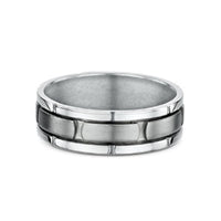 Men's 9ct White Gold & Titanium Wedding