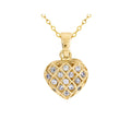 18ct Yellow Gold Cubic Zirconia Puff Heart Pendant
