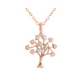 9ct Rose Gold Cubic Zirconia Set Tree Of Life Pendant