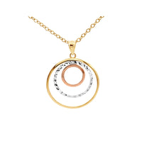 9ct Three Tone Open Circle Pendant