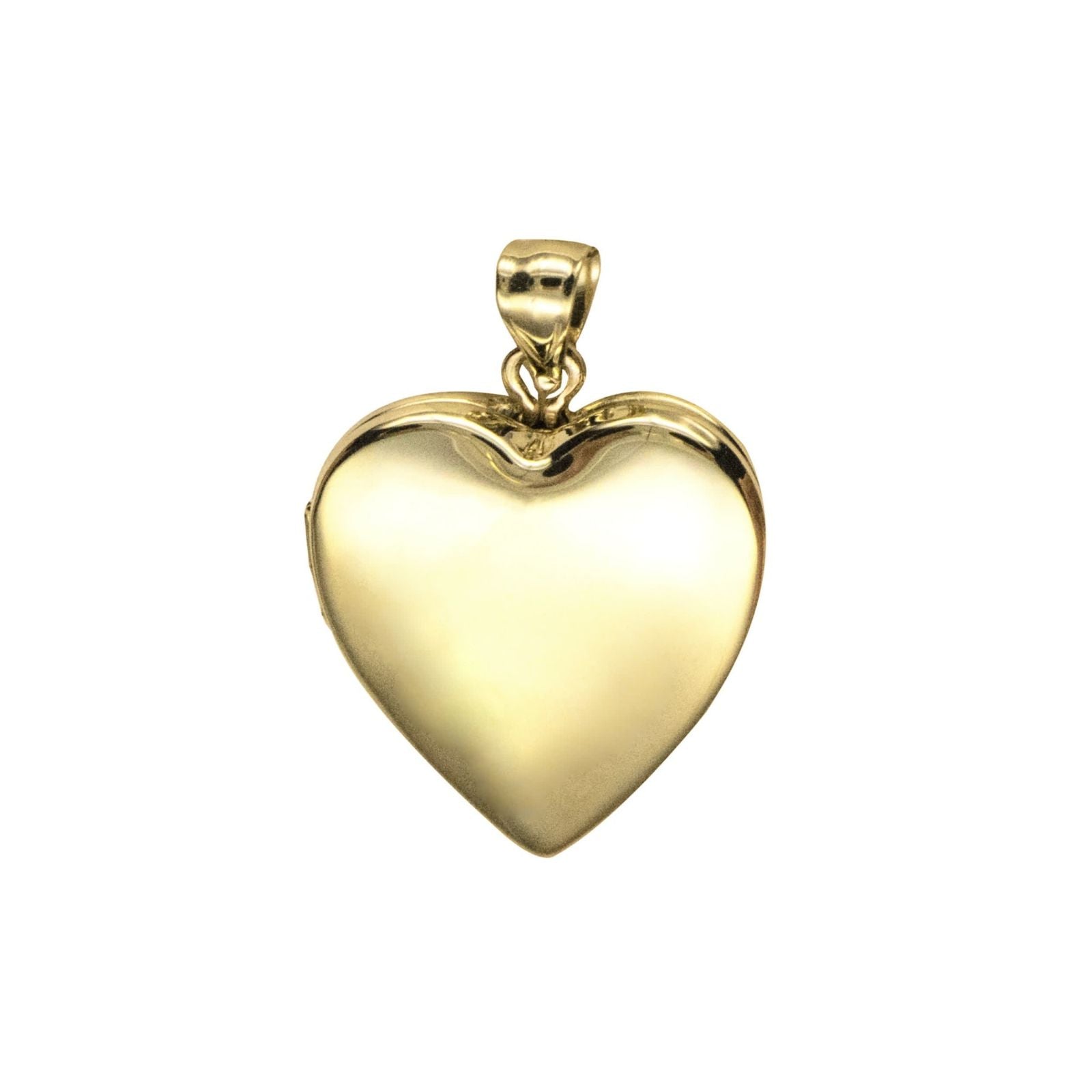 9ct Yellow Gold Plain Memorial Heart Engravable Locket