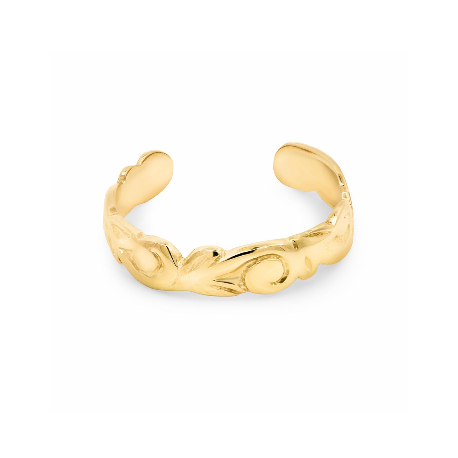 9ct Yellow Gold Scroll Toe Ring