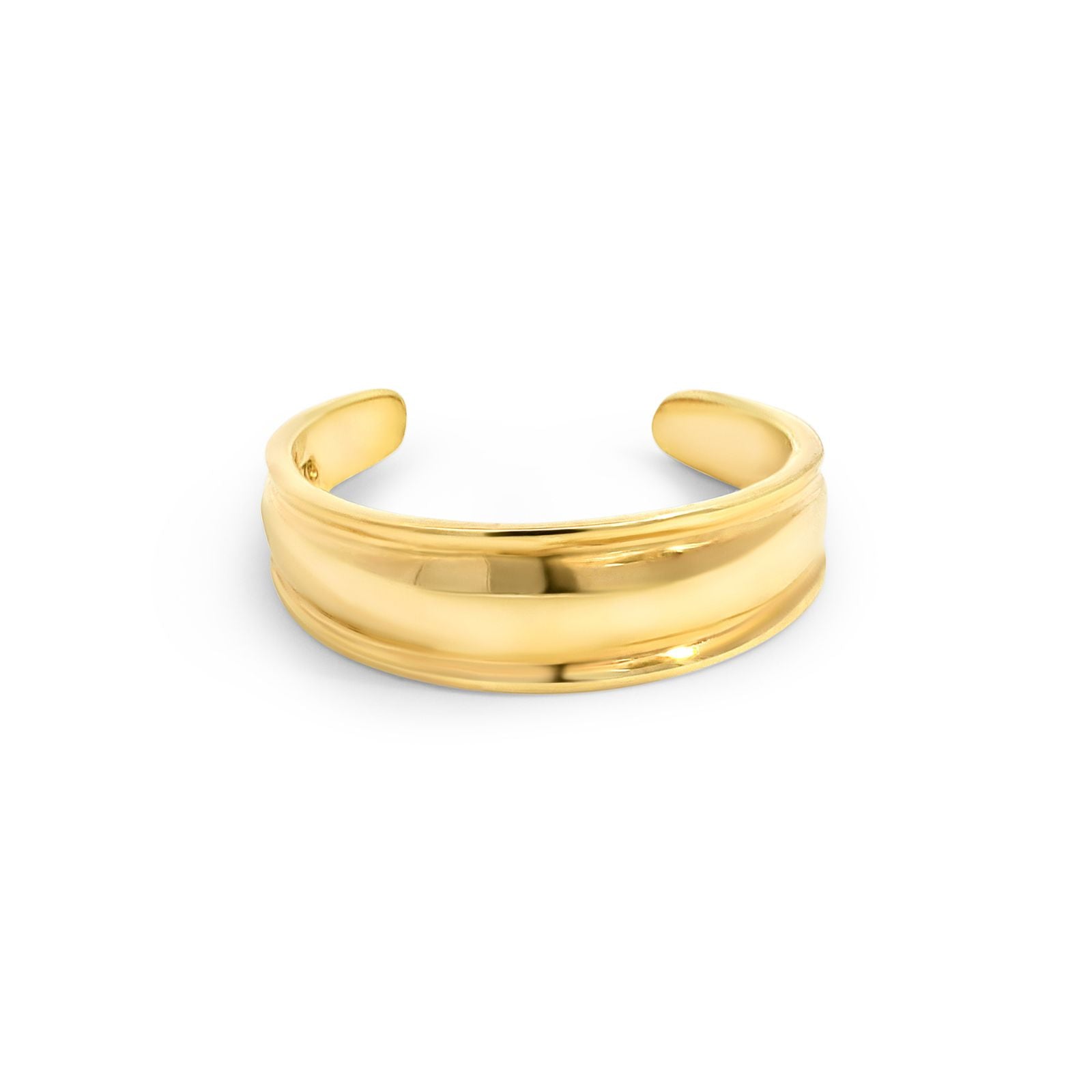 9ct Yellow Gold Plain Polished Toe Ring With Raised Edging