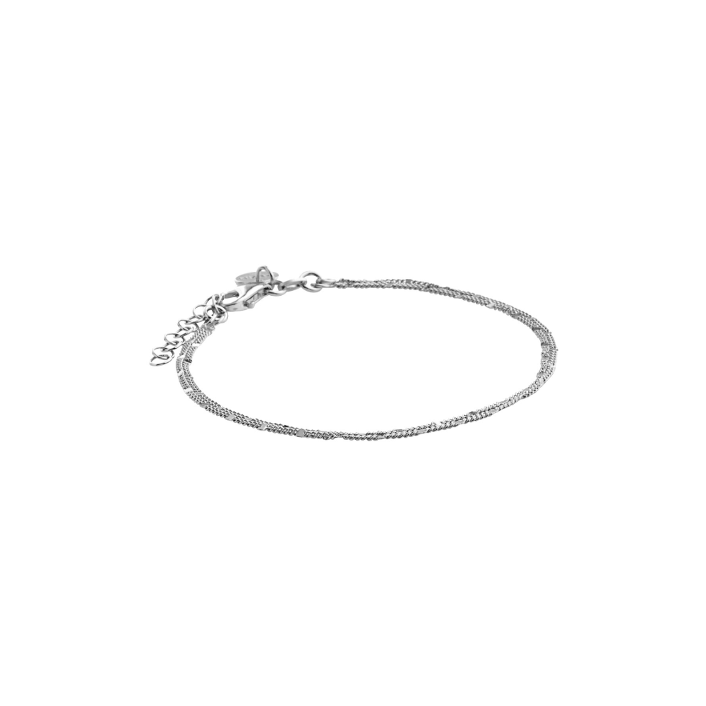 Najo Double Strand Curb And Mirror Link Chain Bracelet