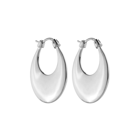 Najo Crescent Silver Hoop Earrings