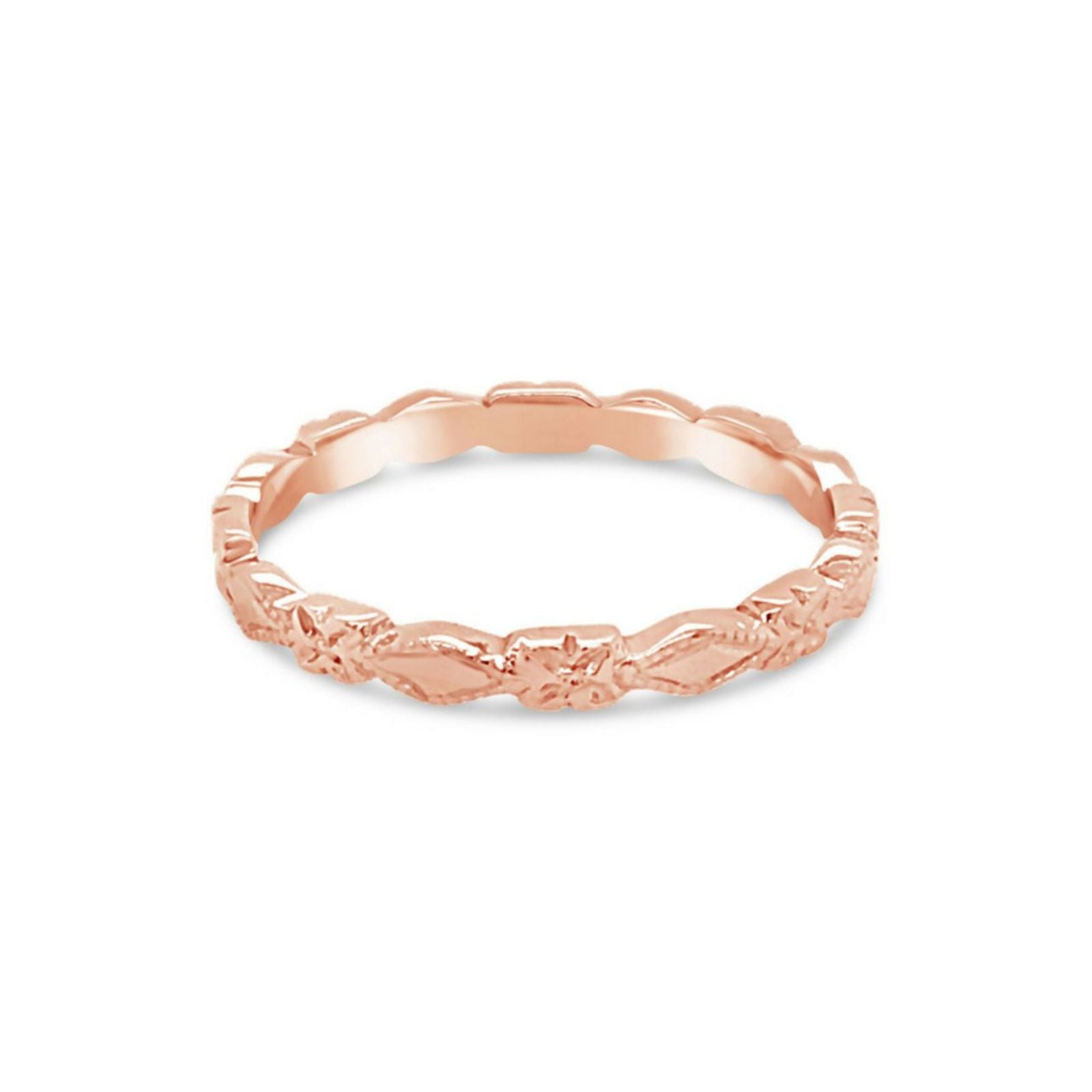 9ct Rose Gold Fine Faceted Wedding Ring