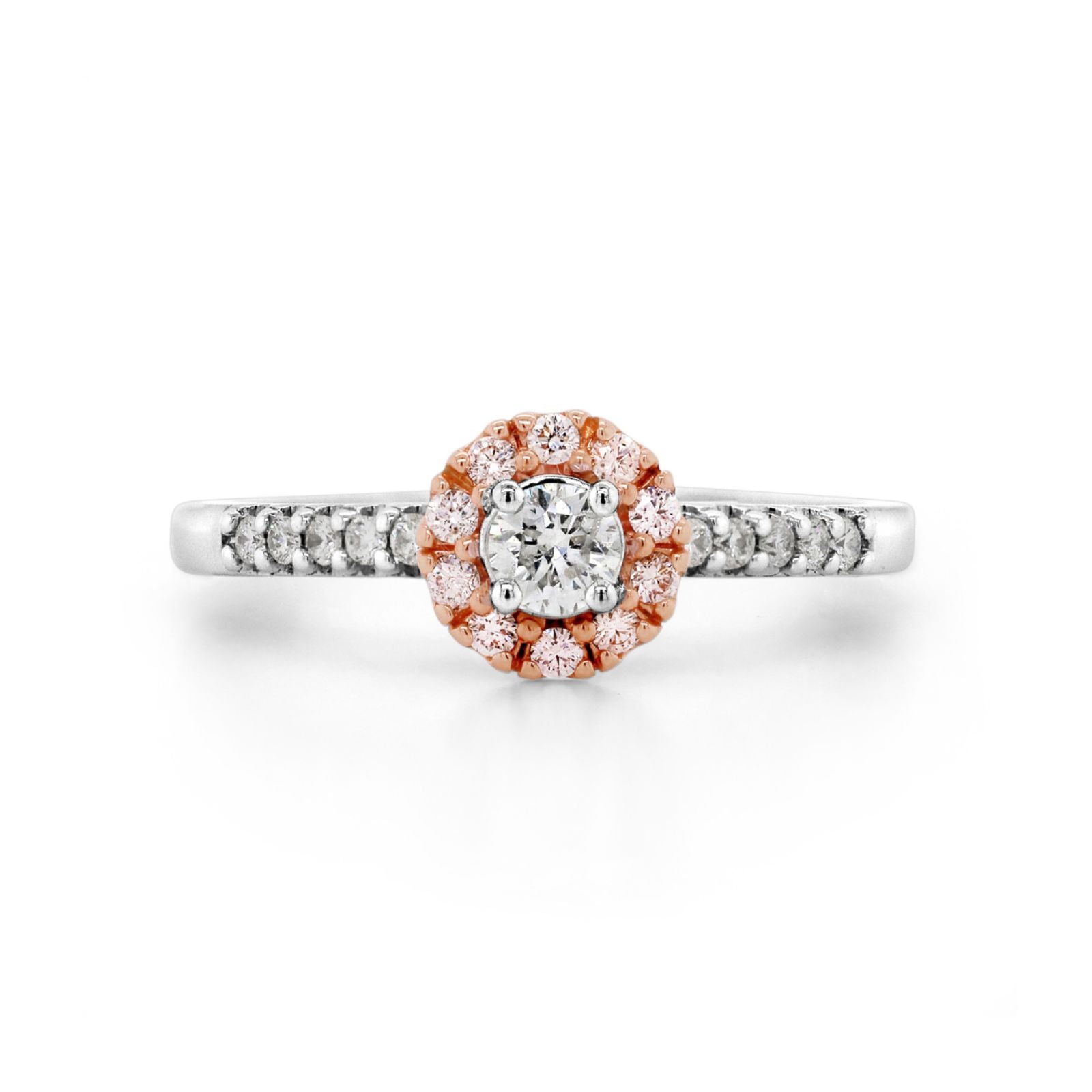18ct White & Rose Gold Australian Pink Diamond Ring