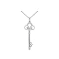 9ct White Gold Diamond Key Pendant