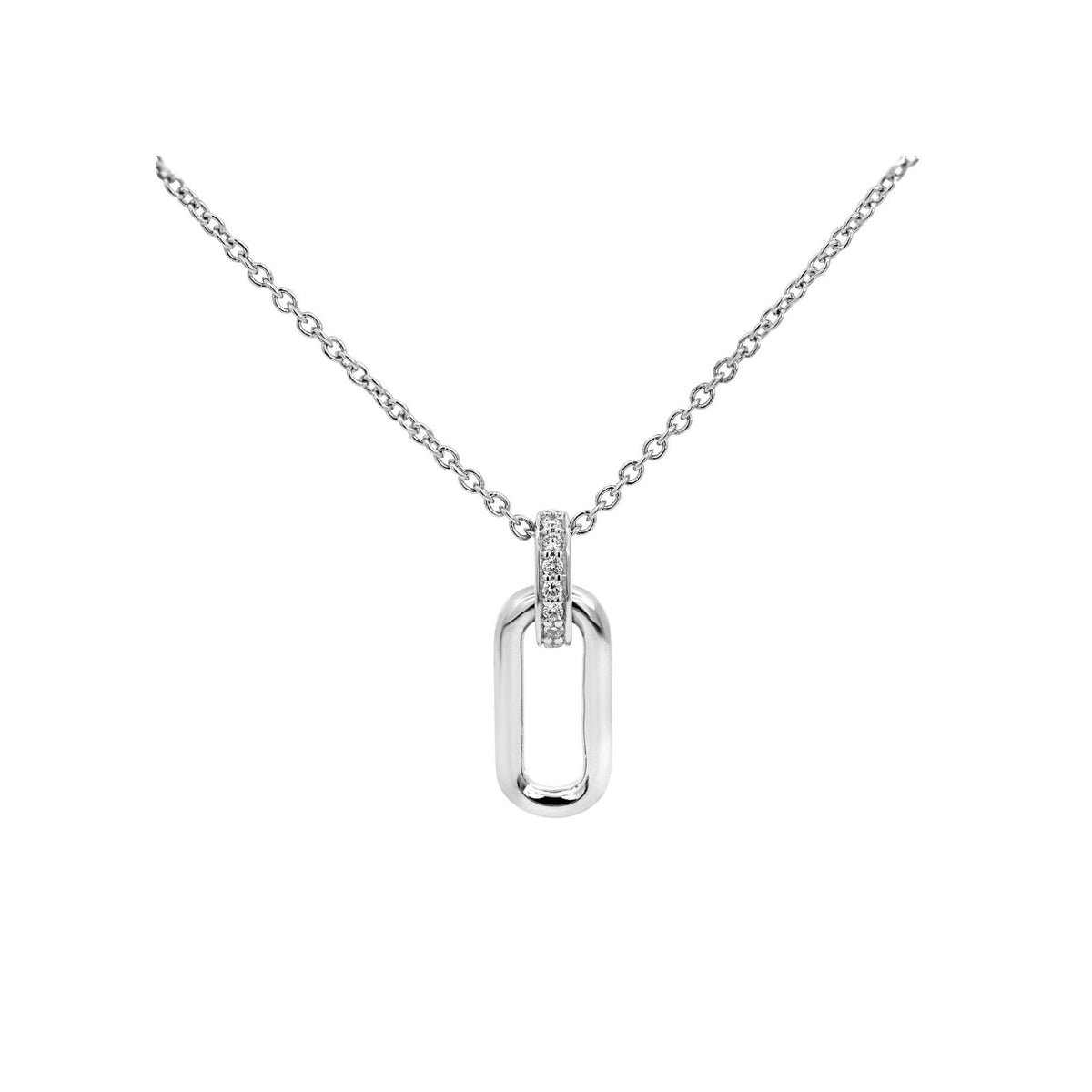 9ct White Gold Diamond Set Pendant