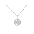 9ct White Gold Diamond Set Swirl Pendant