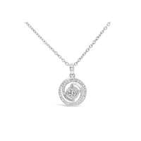 9ct White Gold Diamond Set Swirl Pendant