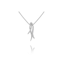 9ct White Gold Diamond Spray Pendant