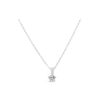 9ct White Gold Solitaire Diamond Pendant