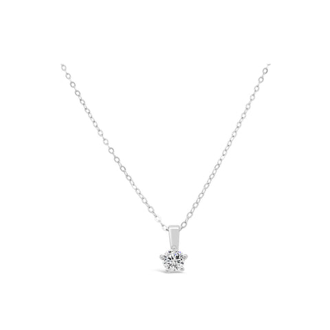 9ct White Gold Solitaire Diamond Pendant