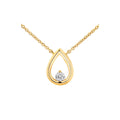 9ct Yellow Gold Diamond Pear Necklace