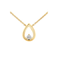 9ct Yellow Gold Diamond Pear Necklace