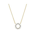 9ct Yellow Gold Diamond Set Myriad Flower Necklet