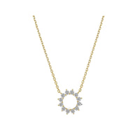 9ct Yellow Gold Diamond Set Myriad Flower Necklet