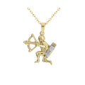 9ct Yellow Gold Diamond Set Sagittarius Zodiac Pendant